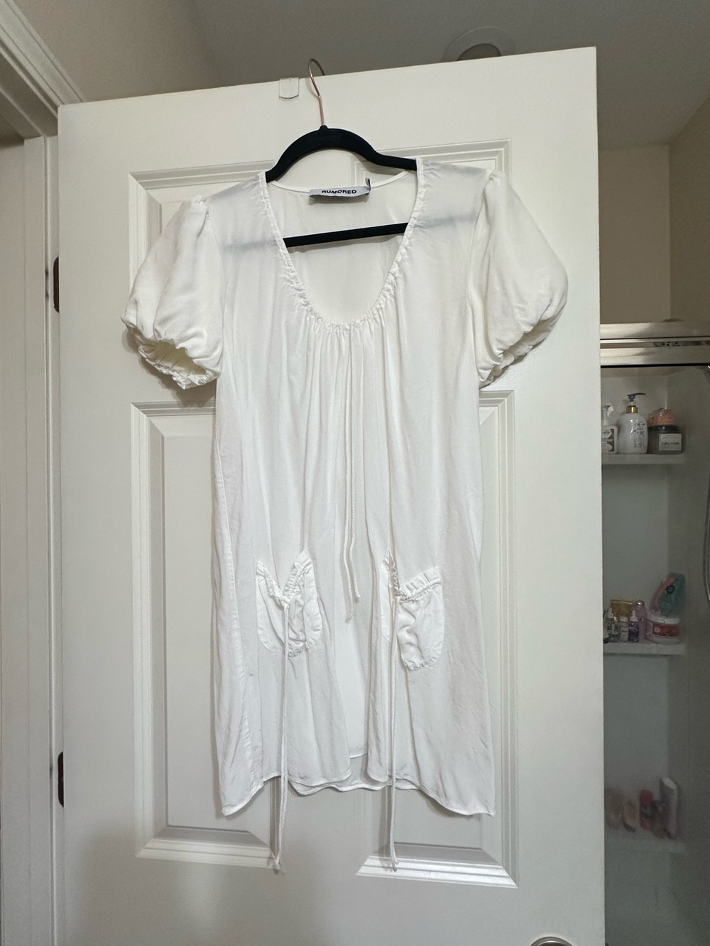 Rumored White Puff Sleeve baby doll dress